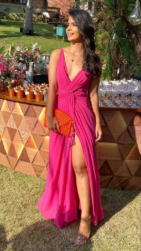 Exclusive Offers minimalistic dressminimalistic dressBeautiful V Neck Long Prom Evening Dresses With Slit Y1242