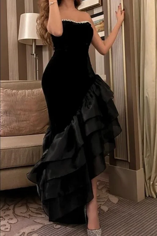 Midnight Sale luxury dressluxury dressTwo Tone Strapless Sleeveless Empire Party Prom Dress Midnight Sale luxury dressluxury dressTwo Tone Strapless Sleeveless Empire Party Prom Dress