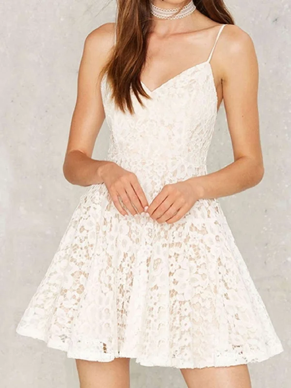 Major Savings Sexy Homecoming Dress Spaghetti Straps Lace Short Prom Dress Party Dress JK416