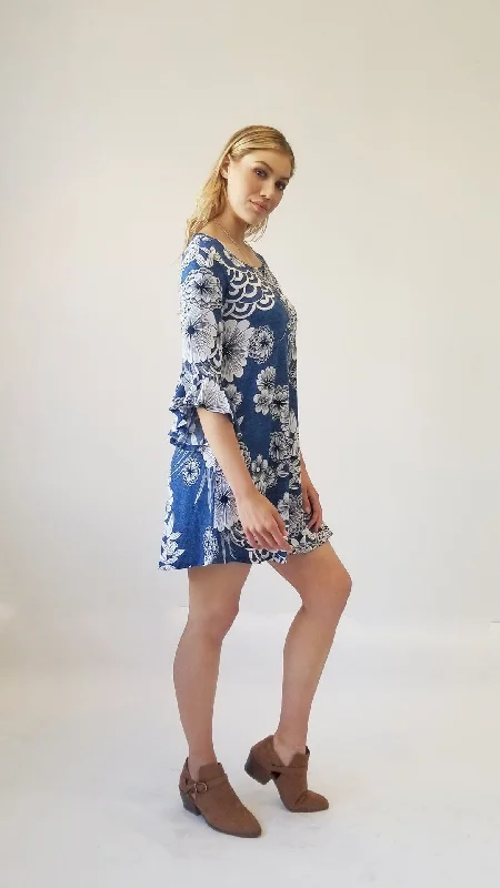 Discount Mania long-sleeve floral dresslong-sleeve floral dressFloral puff print