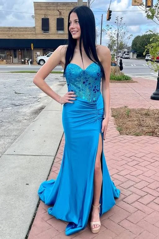 Closeout Sale wool dresswool dressMermaid Strapless Beaded Formal Party Dress With Slit Closeout Sale wool dresswool dressMermaid Strapless Beaded Formal Party Dress With Slit
