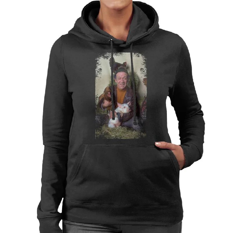 Limited Availability sports hoodieTV Times Sid James Two In Clover 1969 Women's Hooded Sweatshirt