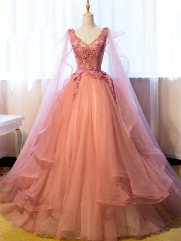 Act Now Beautiful Prom Dresses Ball Gown Floor-length V-neck Sexy Prom Dress/Evening Dress JKL354
