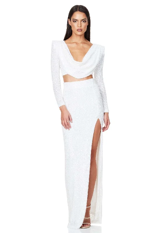 Deal Frenzy satin midi dresssatin midi dressNOOKIE Pandora Long Sleeve Gown (White) - RRP $508 Deal Frenzy satin midi dresssatin midi dressNOOKIE Pandora Long Sleeve Gown (White) - RRP $508