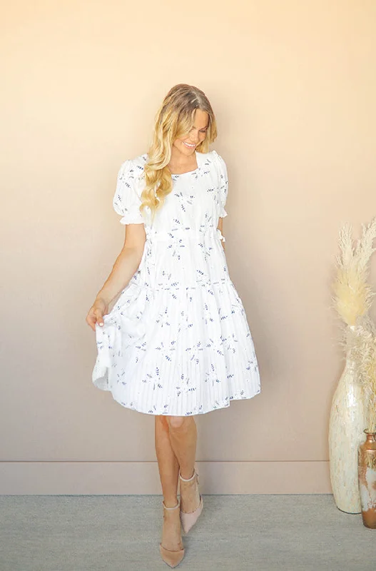 Incredible Offers Ellis White Floral Midi Dress - DM Exclusive - Restocked