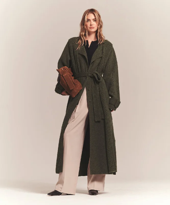Today’s Special lightweight outerwearFull Length Two Piece Knit Coat