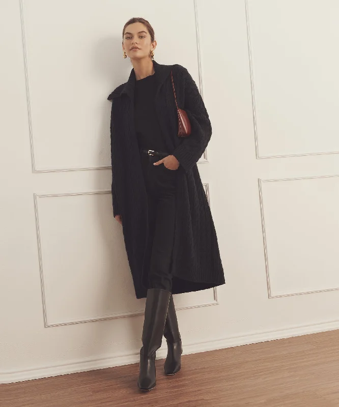 Stock Up and Save minimalist jacketSuper Luxe Cashmere Cable Sweater Coat