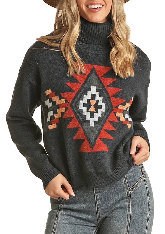 Don't Miss casual coatGEO AZTEC KNIT SWEATER ROCK & ROLL COWGIRL