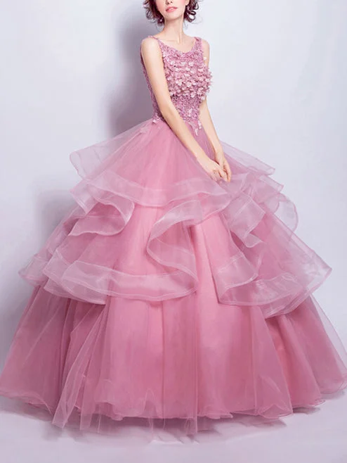 Steals and Deals Beautiful Prom Dress Scoop Floor-length Lace Long Prom Dress/Evening Dress JKL273