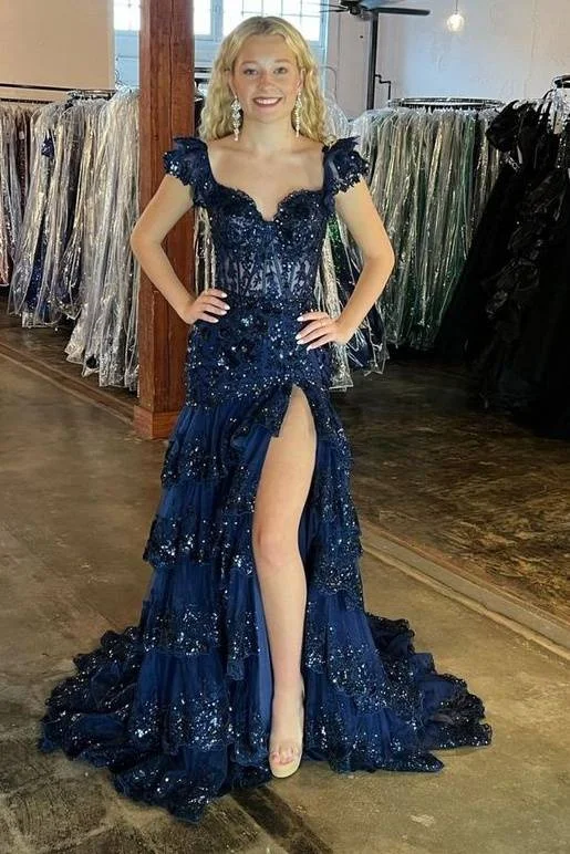 While Supplies Last satin dresssatin dressLace A-Line Sweetheart Tiered Prom Dress With Slit And Train While Supplies Last satin dresssatin dressLace A-Line Sweetheart Tiered Prom Dress With Slit And Train