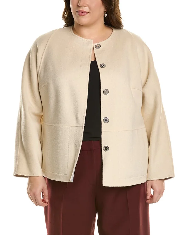 Exclusive Access tailored coatLafayette 148 New York Plus Reversible Wool & Cashmere-Blend Jacket