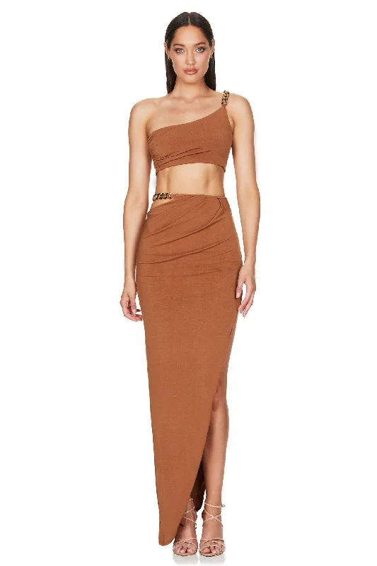 Don’t Miss Out evening dressevening dressBUY IT NOOKIE Alyssa Chain Crop & Skirt (Tan)