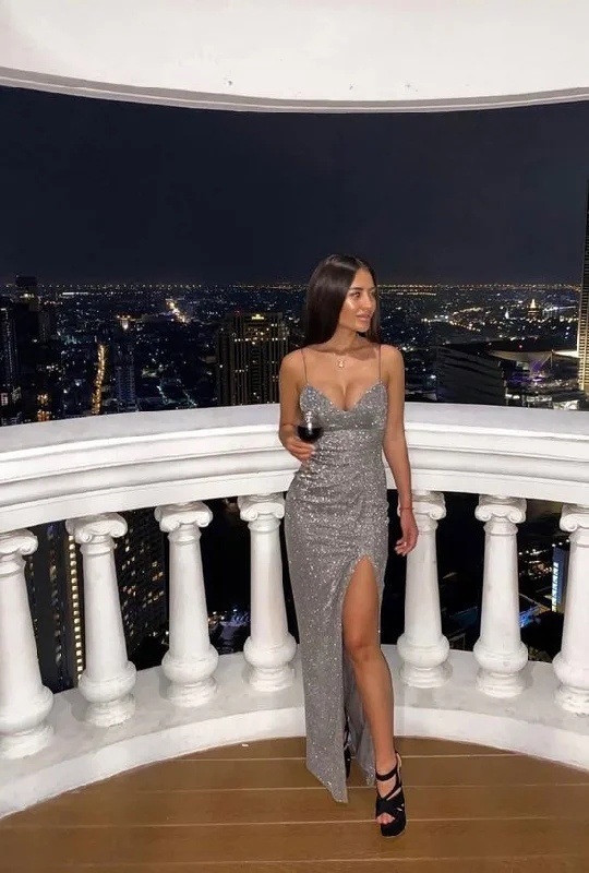 New Deals chic dresschic dressSpaghetti Straps Mermaid Sleeveless Prom Dress With Split Luxury Evening Dress Y990 New Deals chic dresschic dressSpaghetti Straps Mermaid Sleeveless Prom Dress With Split Luxury Evening Dress Y990