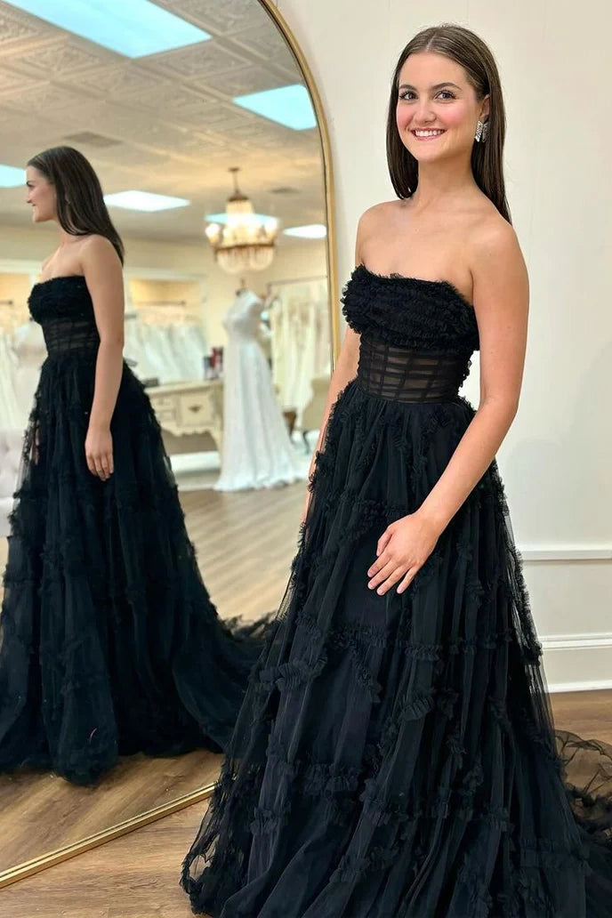 Clearance Items textured dresstextured dressTulle A-Line Strapless Empire Party Prom Dress With Train Clearance Items textured dresstextured dressTulle A-Line Strapless Empire Party Prom Dress With Train
