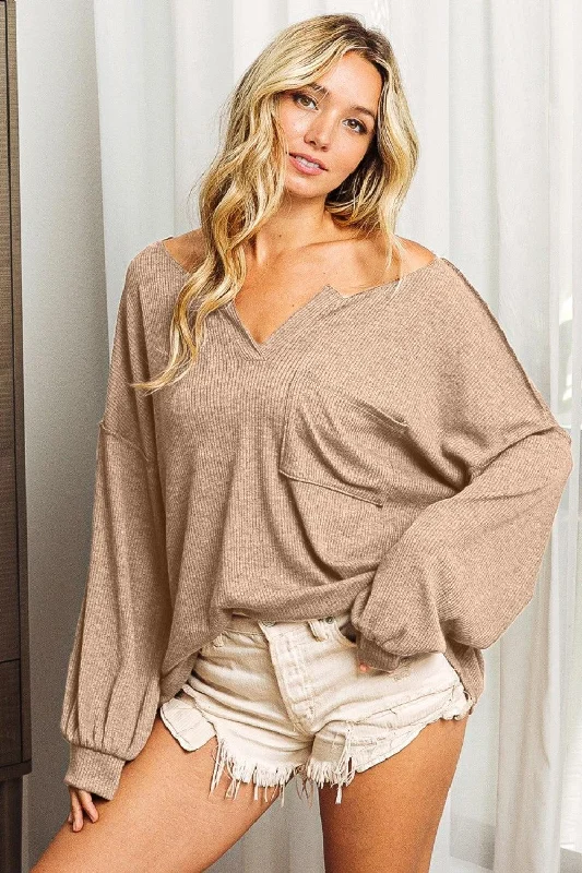 Sale Event fashionable fitness sweatshirtBiBi Exposed Seam Long Sleeve Top
