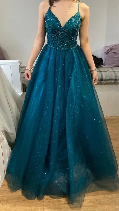 Mega Sale casual summer dresscasual summer dressGlitter A-line V Neck Spaghetti Straps Prom Dress Generous Beaded Evening Dress Y660 Mega Sale casual summer dresscasual summer dressGlitter A-line V Neck Spaghetti Straps Prom Dress Generous Beaded Evening Dress Y660