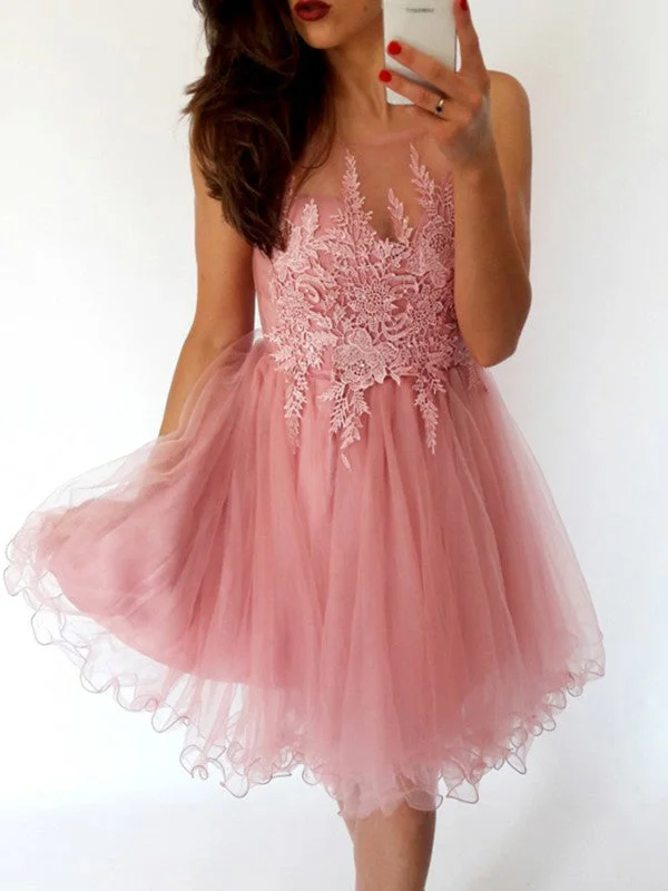 Crazy Deals Lace Homecoming Dress Silver Scoop Tulle Short Prom Dress Party Dress JKS068