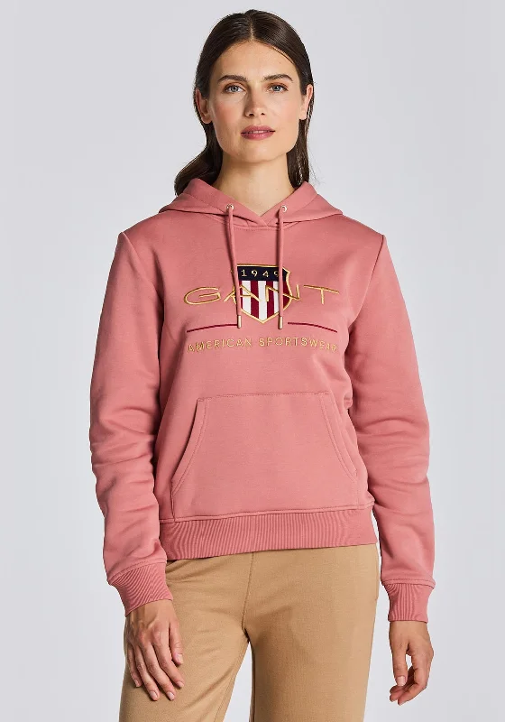 Bargain Blast pullover hoodieGant Womens Archive Shield Hoodie, Terracotta Pink