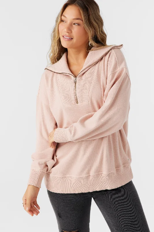 Unbeatable Prices soft gym hoodieO'neill KARMA FRENCH TERRY HALF ZIP PULLOVER - ROSE DUST Unbeatable Prices soft gym hoodieO'neill KARMA FRENCH TERRY HALF ZIP PULLOVER - ROSE DUST