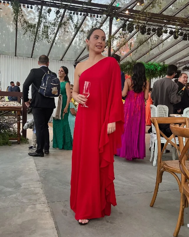 Special Savings chic slip dresschic slip dressLong Red One Shoulder Prom Dress For Wedding Guest Y4738 Special Savings chic slip dresschic slip dressLong Red One Shoulder Prom Dress For Wedding Guest Y4738