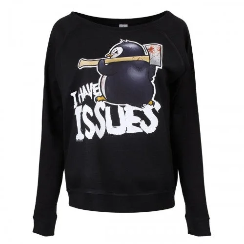 Closeout contemporary fitness sweatshirtPsycho Penguin Womens/Ladies I Have Issues Sweatshirt Closeout contemporary fitness sweatshirtPsycho Penguin Womens/Ladies I Have Issues Sweatshirt