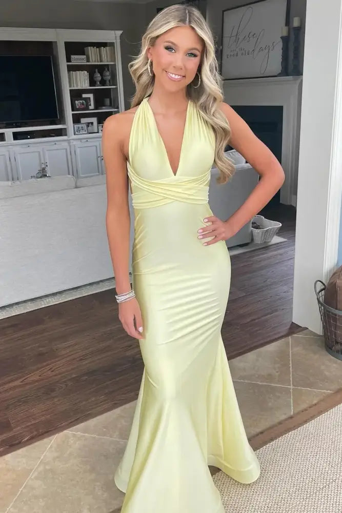 Epic Deals lace-up dresslace-up dressSatin Mermaid V-Neck Sleeveless Open Back Party Prom Dress Epic Deals lace-up dresslace-up dressSatin Mermaid V-Neck Sleeveless Open Back Party Prom Dress
