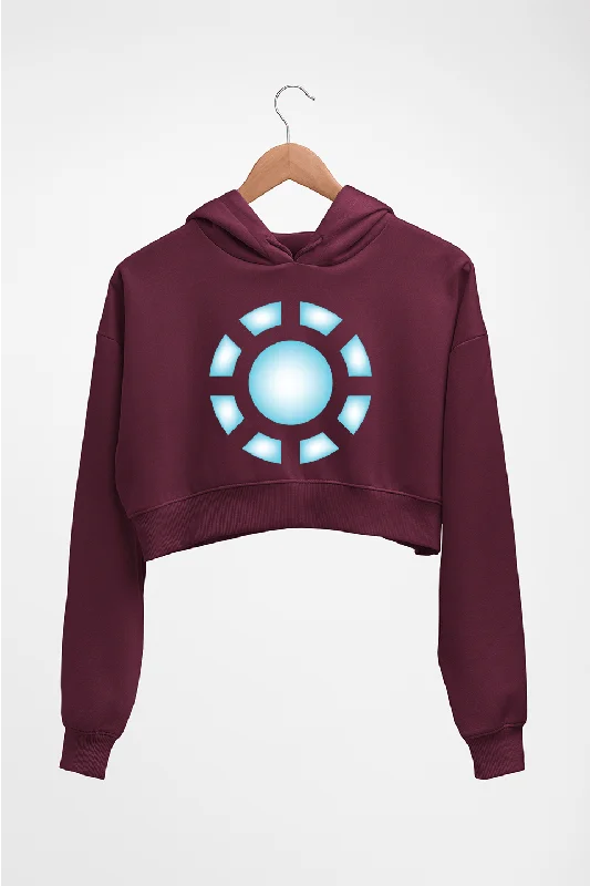 Special Savings stylish hoodie for womenARC REACTOR Iron Man Superhero Crop HOODIE FOR WOMEN