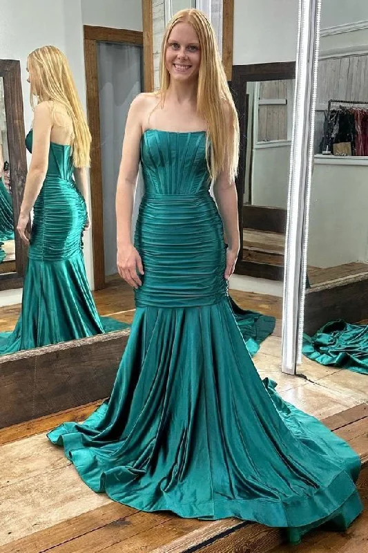Limited Availability floral wrap dressfloral wrap dressStrapless Ruched Mermaid Long Party Prom Dress