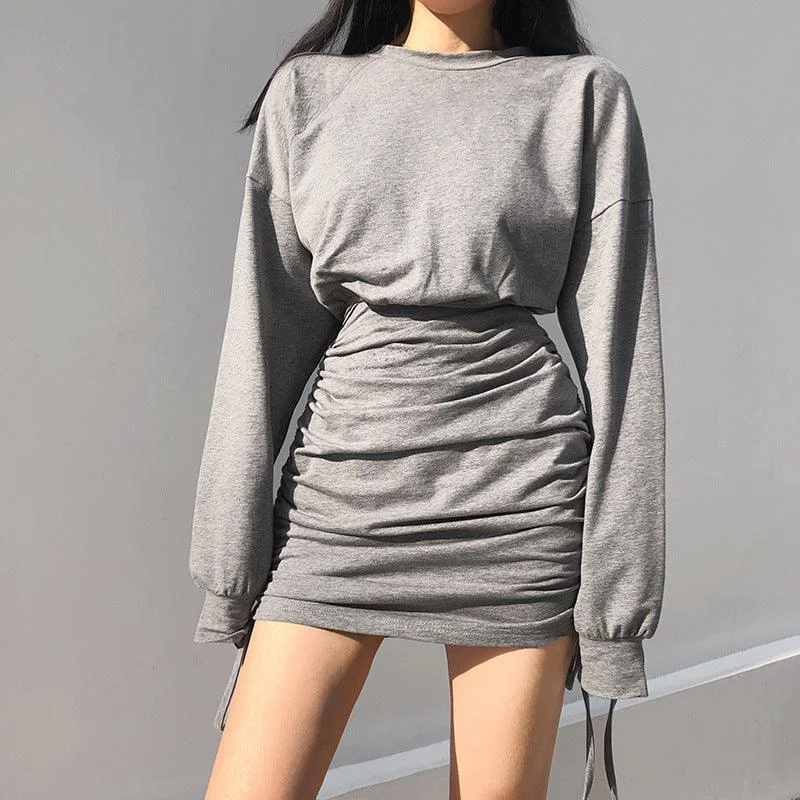 Great Deals fitted cocktail dressfitted cocktail dressPleated drawstring long sleeve dress
