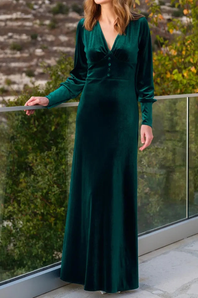 Online Only satin dresssatin dressLong Sleeves V-Neck Empire Velvet Bridesmaid Dress Online Only satin dresssatin dressLong Sleeves V-Neck Empire Velvet Bridesmaid Dress