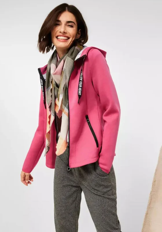 Stock Clearance cozy hooded sweatshirtCecil Full Zip Scuba Hoodie, Pink