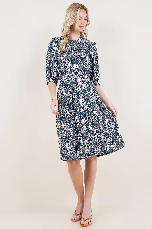 Deal of the Week ruffle dressruffle dressELBOW LENGTH KEYHOLE NECKLINE DRESS - D3162-96430-40-JQITY