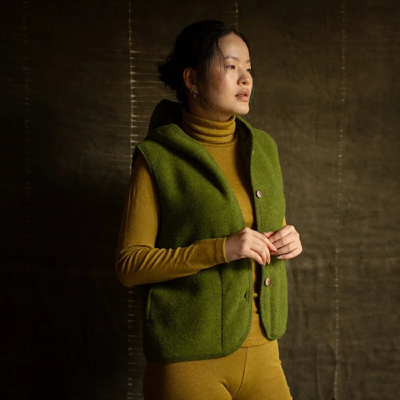 Sale Event insulated jacketFalcon Womens Vest - Merino Wool Fleece - Forest