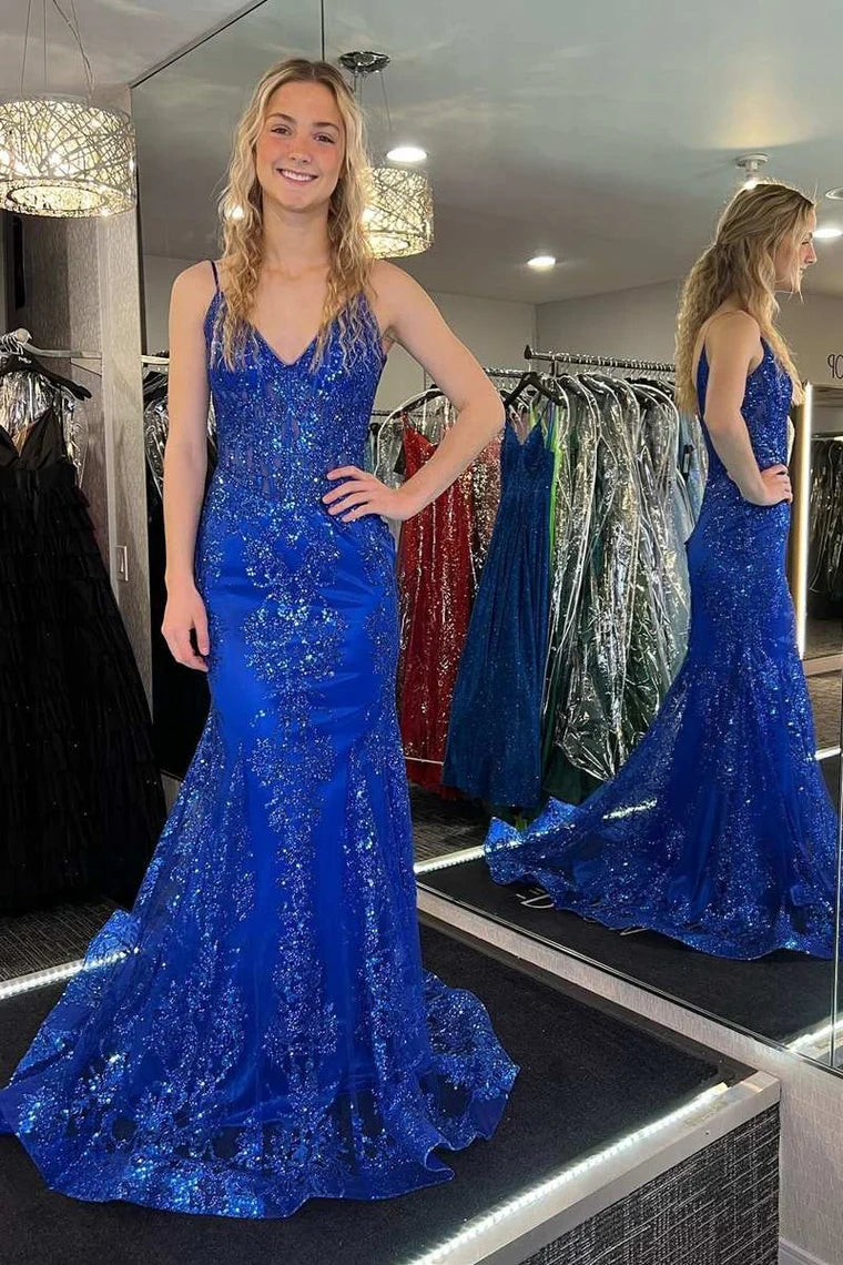 Online Only form-fitting dressform-fitting dressLace Mermaid V-Neck Spaghetti Straps Open Back Party Prom Dress Online Only form-fitting dressform-fitting dressLace Mermaid V-Neck Spaghetti Straps Open Back Party Prom Dress