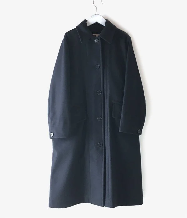 Inventory Reduction relaxed fit coatMHL./BASIC WOOL MELTON COAT WOMENS (NAVY)(1)