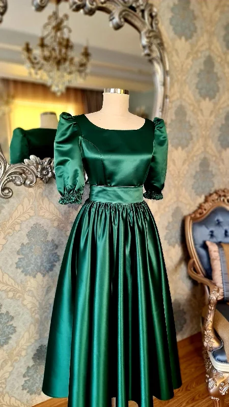Limited Time sleeveless dresssleeveless dressModest Green Satin Midi-length Prom Dress,Green Party Dress Y4969 Limited Time sleeveless dresssleeveless dressModest Green Satin Midi-length Prom Dress,Green Party Dress Y4969