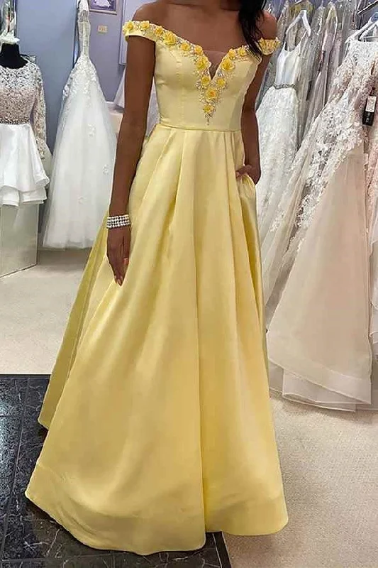 Year-End Sale classic fit-and-flare dressclassic fit-and-flare dressOff-Shoulder Satin A-Line Floral Appliques Prom Dress Year-End Sale classic fit-and-flare dressclassic fit-and-flare dressOff-Shoulder Satin A-Line Floral Appliques Prom Dress