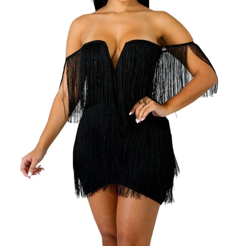 Limited Time Discount minimalist jacket2018 Summer Women Bandage Dress Elegant Club Party Dress Sexy V Neck Off Shoulder Tassel Mini Fringe Club Dresses Vestidos Limited Time Discount minimalist jacket2018 Summer Women Bandage Dress Elegant Club Party Dress Sexy V Neck Off Shoulder Tassel Mini Fringe Club Dresses Vestidos