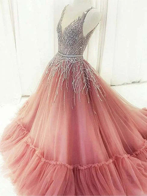While Supplies Last Ball Gown Prom Dresses Straps Sweep Train Rhinestone Sparkly Prom Dress Evening Dress JKL641