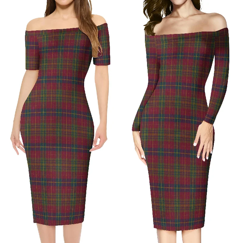 Special Savings Rice of Wales Tartan Off Shoulder Lady Dress
