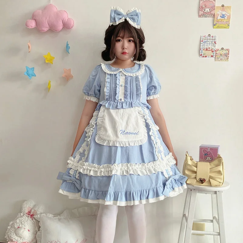 Blowout Deals one-shoulder dressone-shoulder dress(Buyforme)Niu Niu~Plus Size Lolita Nurse Summer OP Dress