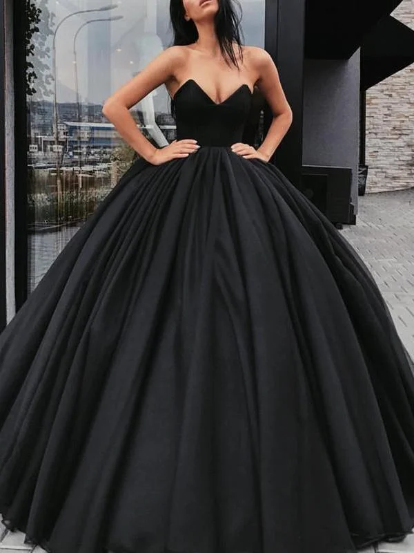 Holiday Sale Black Prom Dresses Ball Gown Sweetheart Floor-length Sexy Prom Dress Long Evening Dress JKL722
