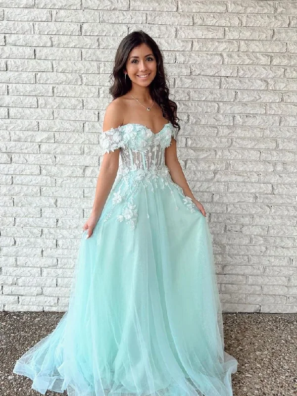 Low Prices office dressoffice dressOff Shoulder Tulle Lace Long Prom Dress, Green Evening Dress Custom Size Y632 Low Prices office dressoffice dressOff Shoulder Tulle Lace Long Prom Dress, Green Evening Dress Custom Size Y632