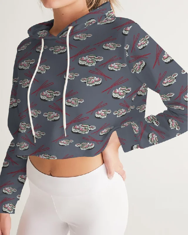 Early Access warm hooded jacketSushi Pattern Women's Cropped Hoodie