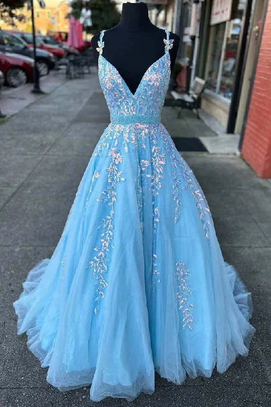 Year-End Sale chic dresschic dressSparkly Tulle A-Line Appliques Beaded Prom Party Dress Year-End Sale chic dresschic dressSparkly Tulle A-Line Appliques Beaded Prom Party Dress