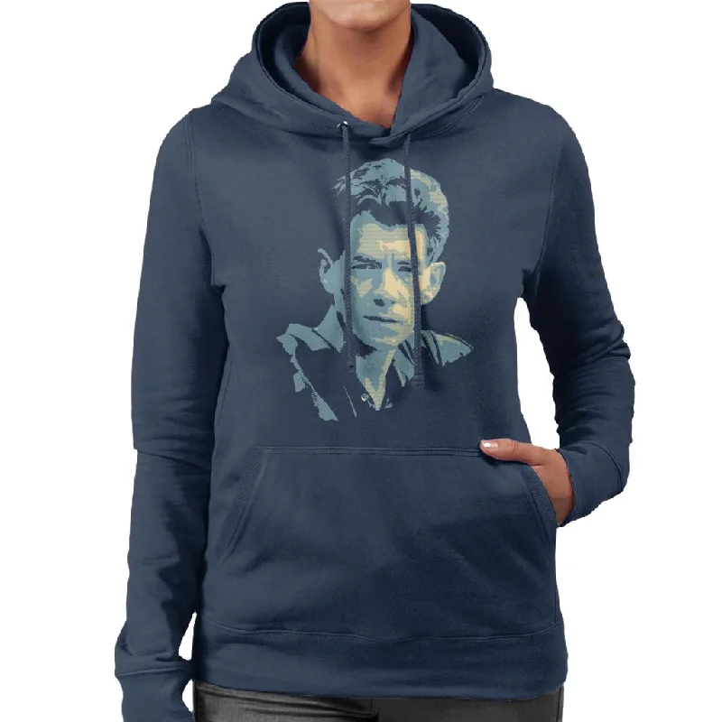 Overstock pullover hoodieTV Times Ian McKellen 1982 Women's Hooded Sweatshirt