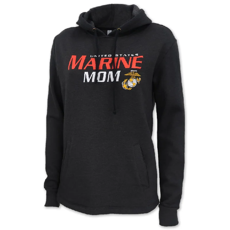 Year-End Clearance oversized sports sweatshirtLadies United States Marine Mom Hood (Heather Black) Year-End Clearance oversized sports sweatshirtLadies United States Marine Mom Hood (Heather Black)