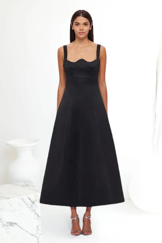 Year-End Clearance v-neck dressv-neck dressLEO LIN Odette Midi Dress (Black)