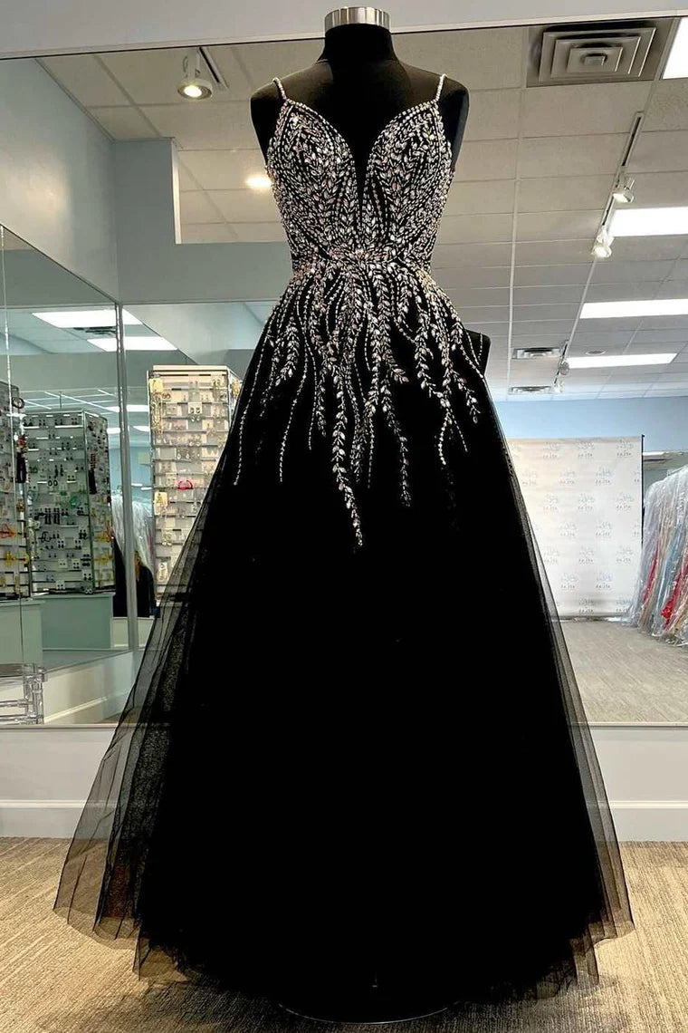 Final Clearance boho-chic dressboho-chic dressTulle A-Line Spaghetti Straps Beaded Long Prom Dress Final Clearance boho-chic dressboho-chic dressTulle A-Line Spaghetti Straps Beaded Long Prom Dress