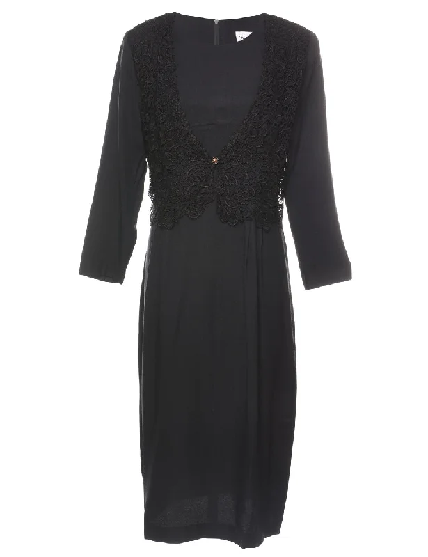 Instant Discount lightweight coatBlack Lace Dress - L
